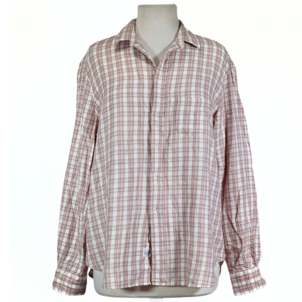 Frank & Eileen Eileen Shirt Womens L Pink Plaid Cotton Long Sleeve Button Up